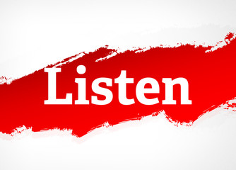 Listen Red Brush Abstract Background Illustration