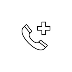 medical support service line black icon on white background