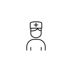 nurse medical support line black icon on white background