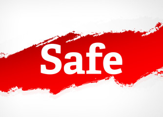 Safe Red Brush Abstract Background Illustration