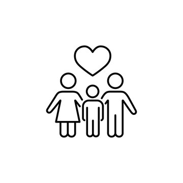 family loving symbol line black icon on white background