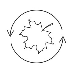 Осенние изменения, обновления. Векторный значок, белый фон.