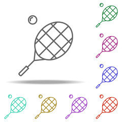 tennis racquet outline icon. Elements of Sport in multi color style icons. Simple icon for websites, web design, mobile app, info graphics