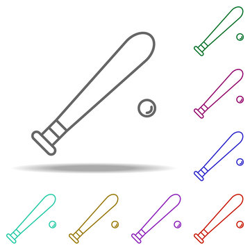 baseball bat outline icon. Elements of Sport in multi color style icons. Simple icon for websites, web design, mobile app, info graphics