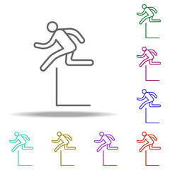 jumper across barriers outline icon. Elements of Sport in multi color style icons. Simple icon for websites, web design, mobile app, info graphics