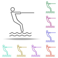 water skiing outline icon. Elements of Sport in multi color style icons. Simple icon for websites, web design, mobile app, info graphics