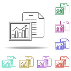 financial report outline icon. Elements of Banking & Finance in multi color style icons. Simple icon for websites, web design, mobile app, info graphics