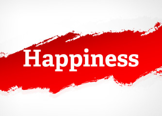 Happiness Red Brush Abstract Background Illustration