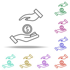 donation outline icon. Elements of Banking & Finance in multi color style icons. Simple icon for websites, web design, mobile app, info graphics