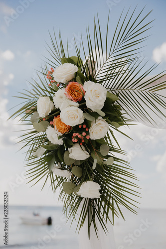 Beautiful Destination Beach Wedding Flower Bouquet Arrangements And
