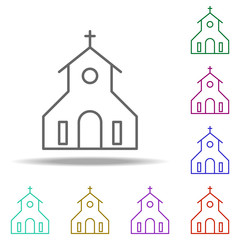 church outline icon. Elements of religion in multi color style icons. Simple icon for websites, web design, mobile app, info graphics