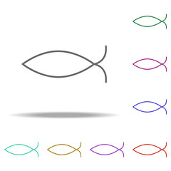 christian fish outline icon. Elements of religion in multi color style icons. Simple icon for websites, web design, mobile app, info graphics