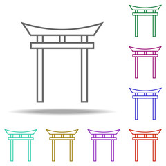 shinto outline icon. Elements of religion in multi color style icons. Simple icon for websites, web design, mobile app, info graphics