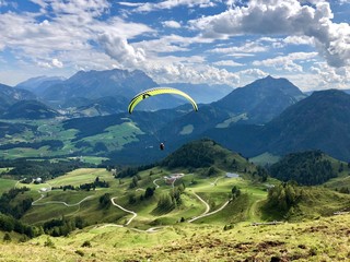 Paragliding in the Austrian mountains
