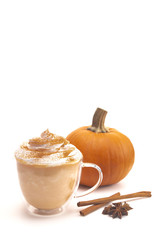 Pumpkin Spice Latte on a White Background