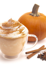 Pumpkin Spice Latte on a White Background