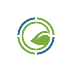 Letter G Leaf Circle Circuit Modern Creative Abstract Icon Logo Design Template Element Vector