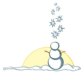 Snowy snowman bottom right border