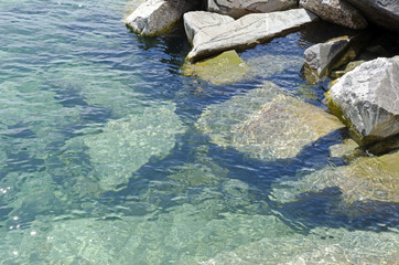 Rocks and clear wate