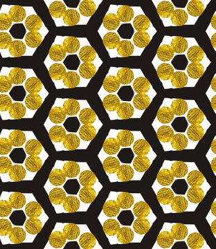 Honeycomb, seamless pattern. Repeating background with hexagons