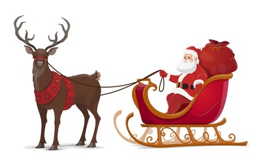 Christmas Santa sleigh with reindeer