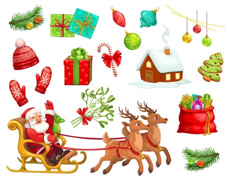 Christmas holiday icons and characters