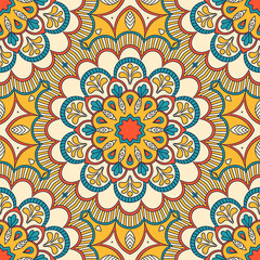Hand drawn ornamental seamless pattern
