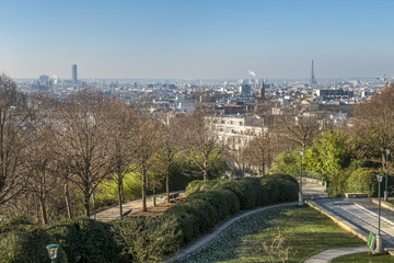 Paris viewed from Parc Belleville, France