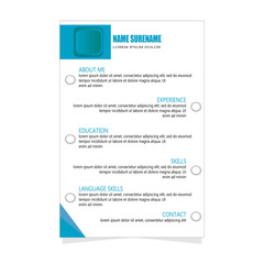 Cv resume designt template vector