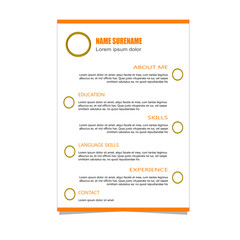 Cv resume designt template vector