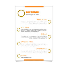 Cv resume designt template vector