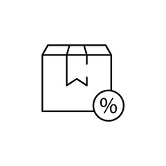 package discount icon. Element of cyber monday icon for mobile concept and web apps. Thin line package discount icon can be used for web and mobile