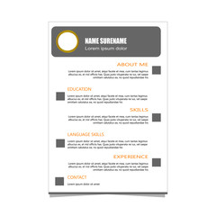 Cv resume designt template vector