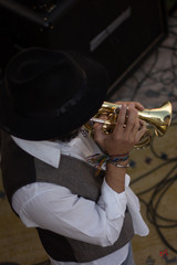 man playing trumpet