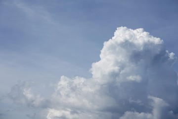 Amazing cumulus clouds and sunlight on the background of clear blue sky, Summer in GA USA.