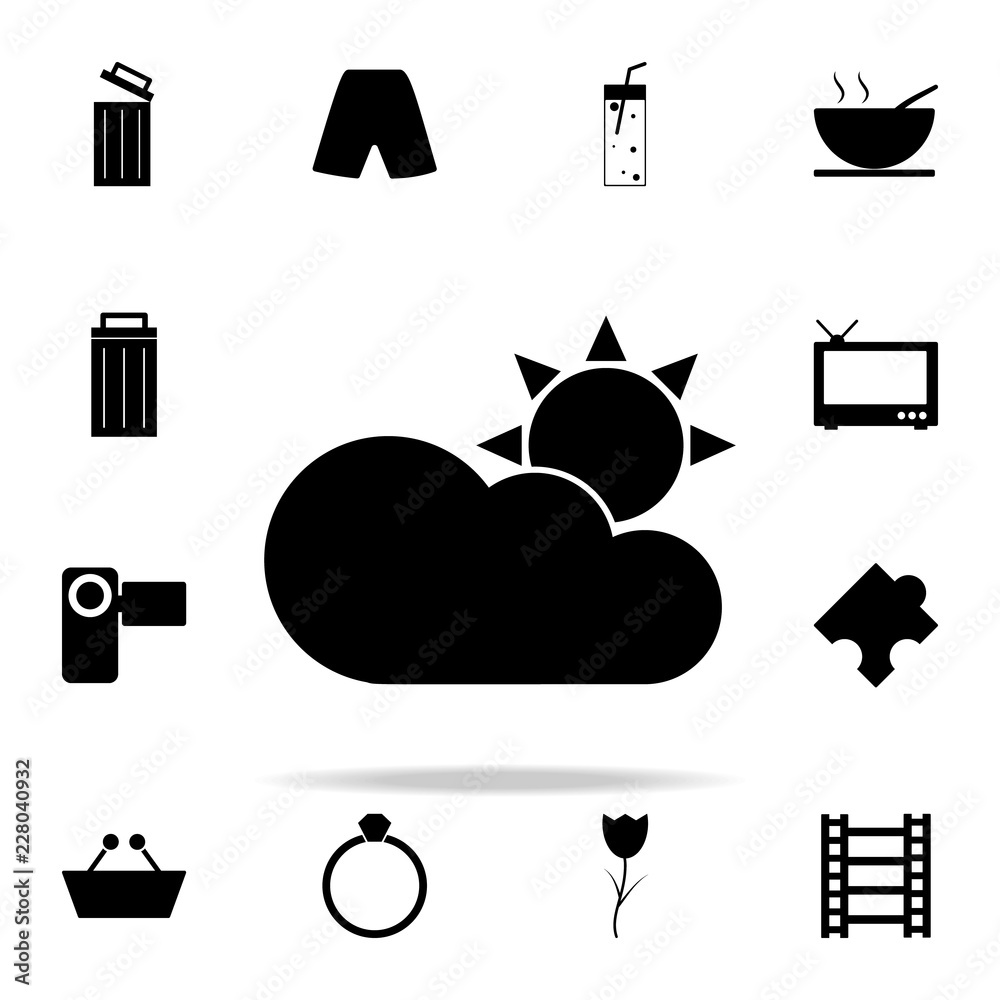 Poster sun and cloud icon. web icons universal set for web and mobile