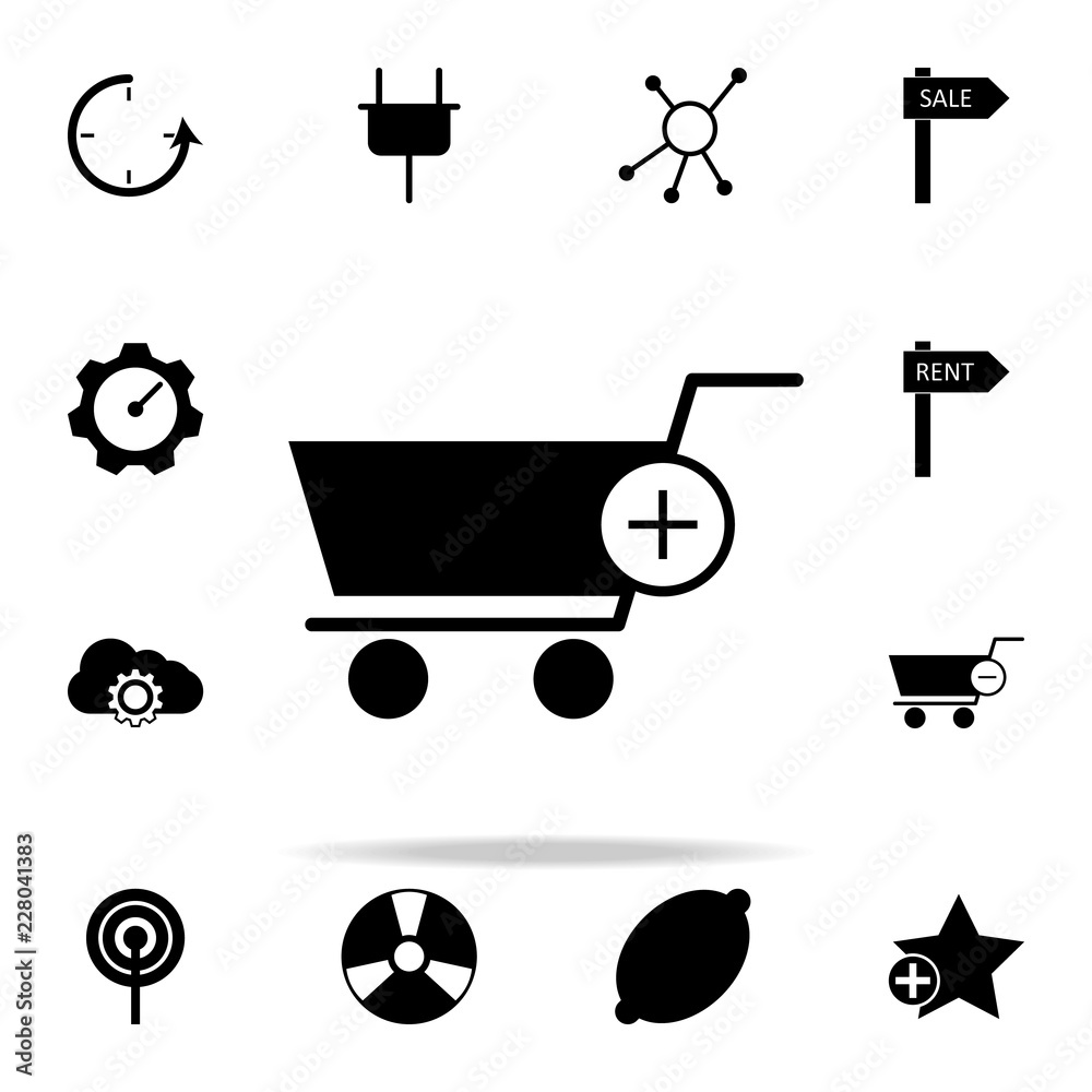 Poster add cart icon. web icons universal set for web and mobile