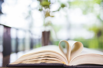 heart shape opened book