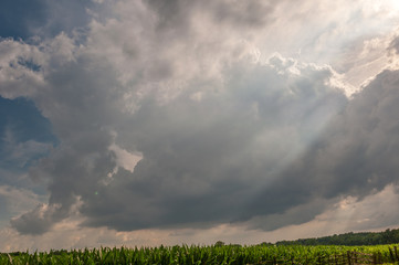 light rays through the clouds