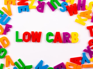 LOW CARB in Buchstaben