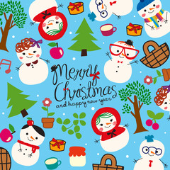 cute christmas snowman