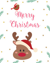 Merry Christmas greeting card.