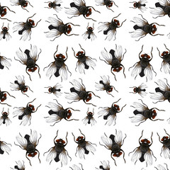 Seamless pattern of flys