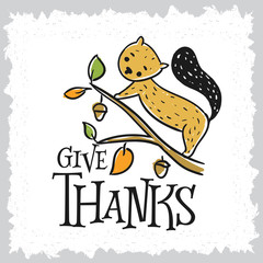 Happy Thanksgiving day typography.
