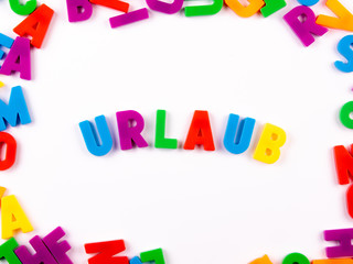 URLAUB in Buchstaben