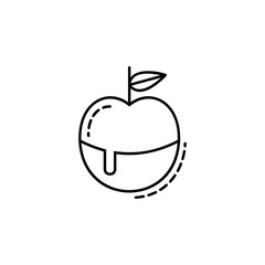 Apple and honey icon. Element of Jewish icon for mobile concept and web apps. Thin line Apple and honey icon can be used for web and mobile
