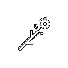 Budding staff icon. Element of Jewish icon for mobile concept and web apps. Thin line Budding staff icon can be used for web and mobile