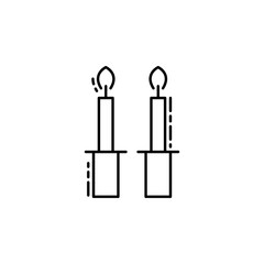 Jewish Candles icon. Element of Jewish icon for mobile concept and web apps. Thin line Jewish Candles icon can be used for web and mobile