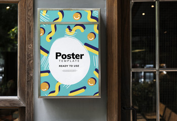 Colorful restaurant signage mockup design