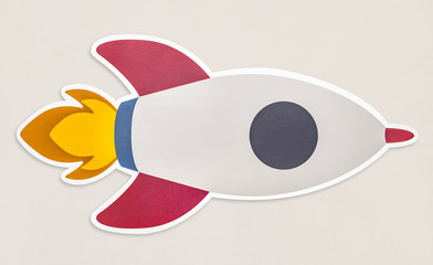 Launch rocket icon isolated